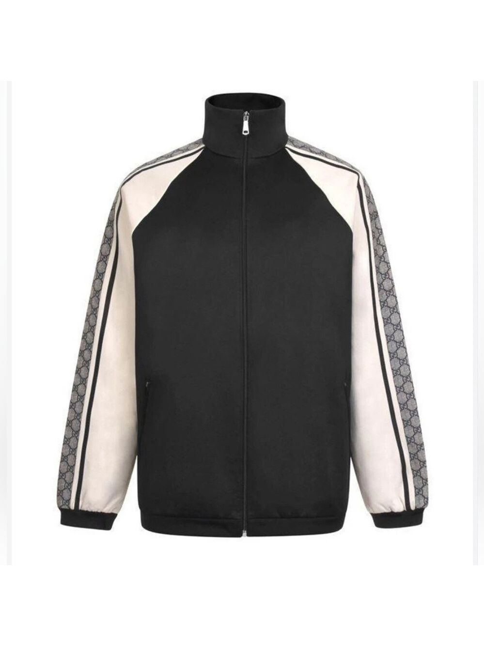 Gucci Oversized Technical Tracksuit Top Jacket in Black